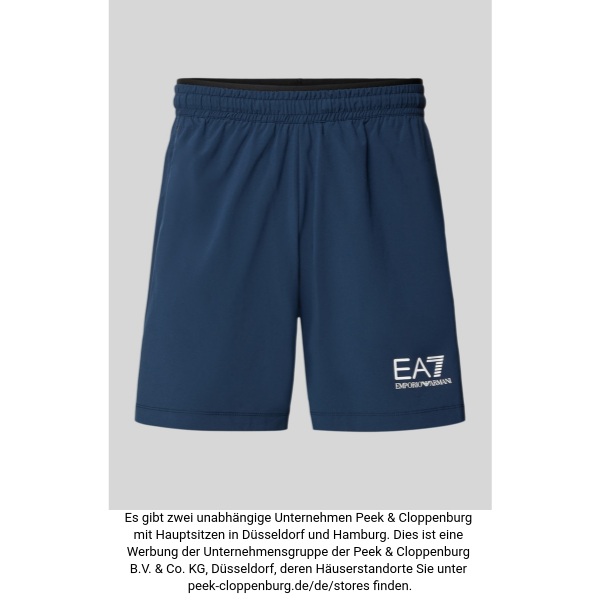 Ea7 Emporio Armani Herren Dunkelblau Shorts Mit Logo Und Elastischem Bund Groß