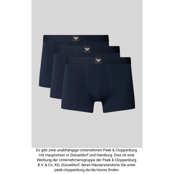Emporio Armani Herren Dunkelblau Trunks Mit Elastischem Logo-Bund Im 3Er-Pack Extra Groß
