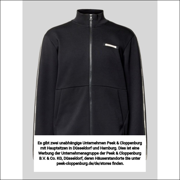 Ea7 Emporio Armani Herren Schwarz Sweatjacke Mit Stehkragen Und Zweiwege-Reißverschluss