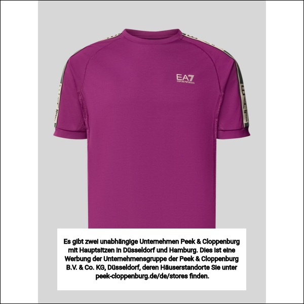 Ea7 Emporio Armani Herren Lila T-Shirt Aus Viskose-Mix Mit Logo