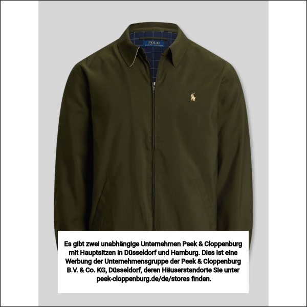 Polo Ralph Lauren Herren Dunkelgruen Regular Fit Blouson Mit Logo-Stitching Groß