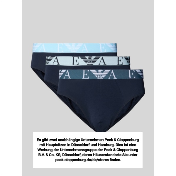 Emporio Armani Herren Dunkelblau Slip Mit Elastischem Logo-Bund Im 3Er-Pack