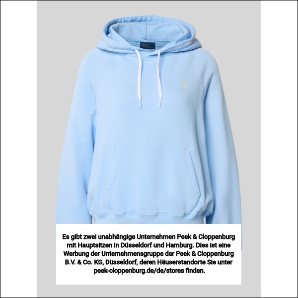 Polo Ralph Lauren Damen Hellblau Regular Fit Hoodie Aus Baumwoll-Mix Extra Groß