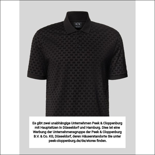 Armani Exchange Herren Poloshirts Schwarz Gr. Extra Groß
